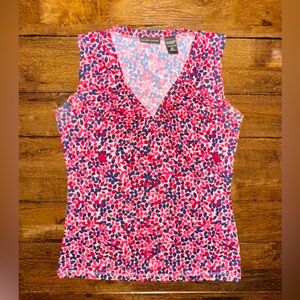 Y2K Red/Pink/Navy Geometric Print Sleeveless Top